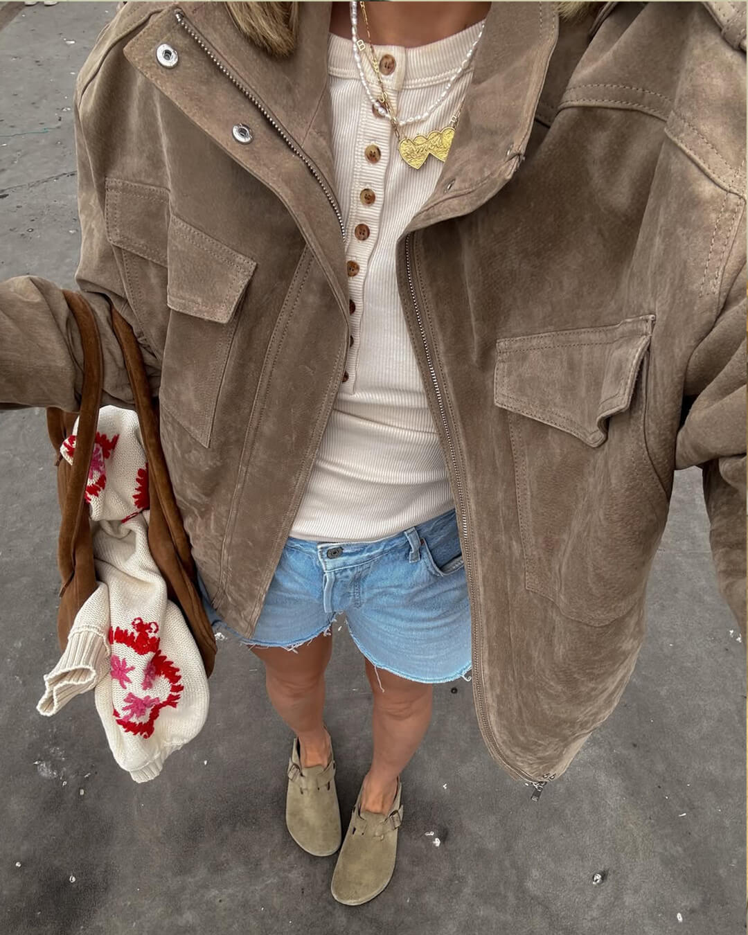 Greta Suede Moto Jacket