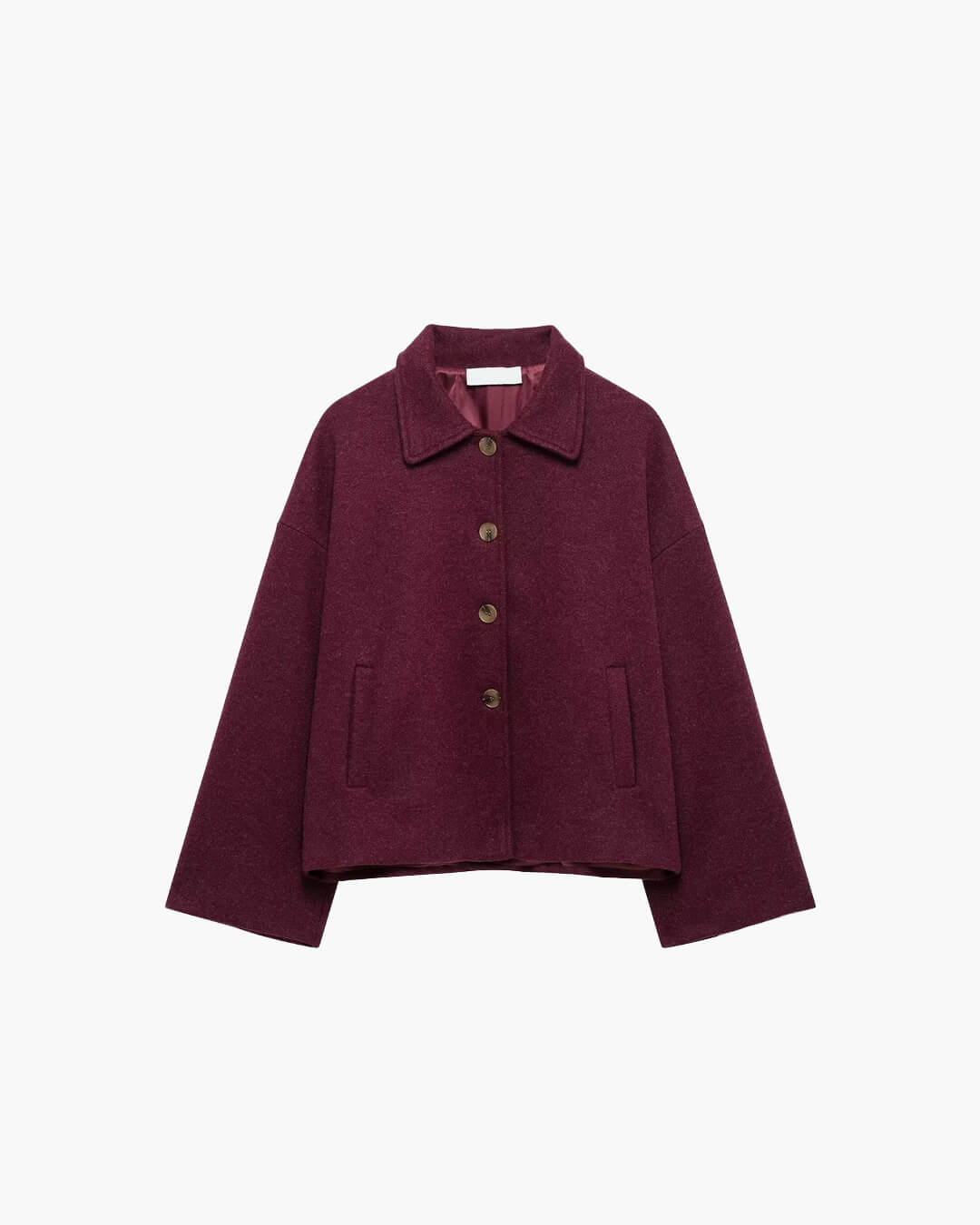 SEAME - Briana - Stylish Women's Coat with Long Sleeves for Autumn Comfort Burgundy XS