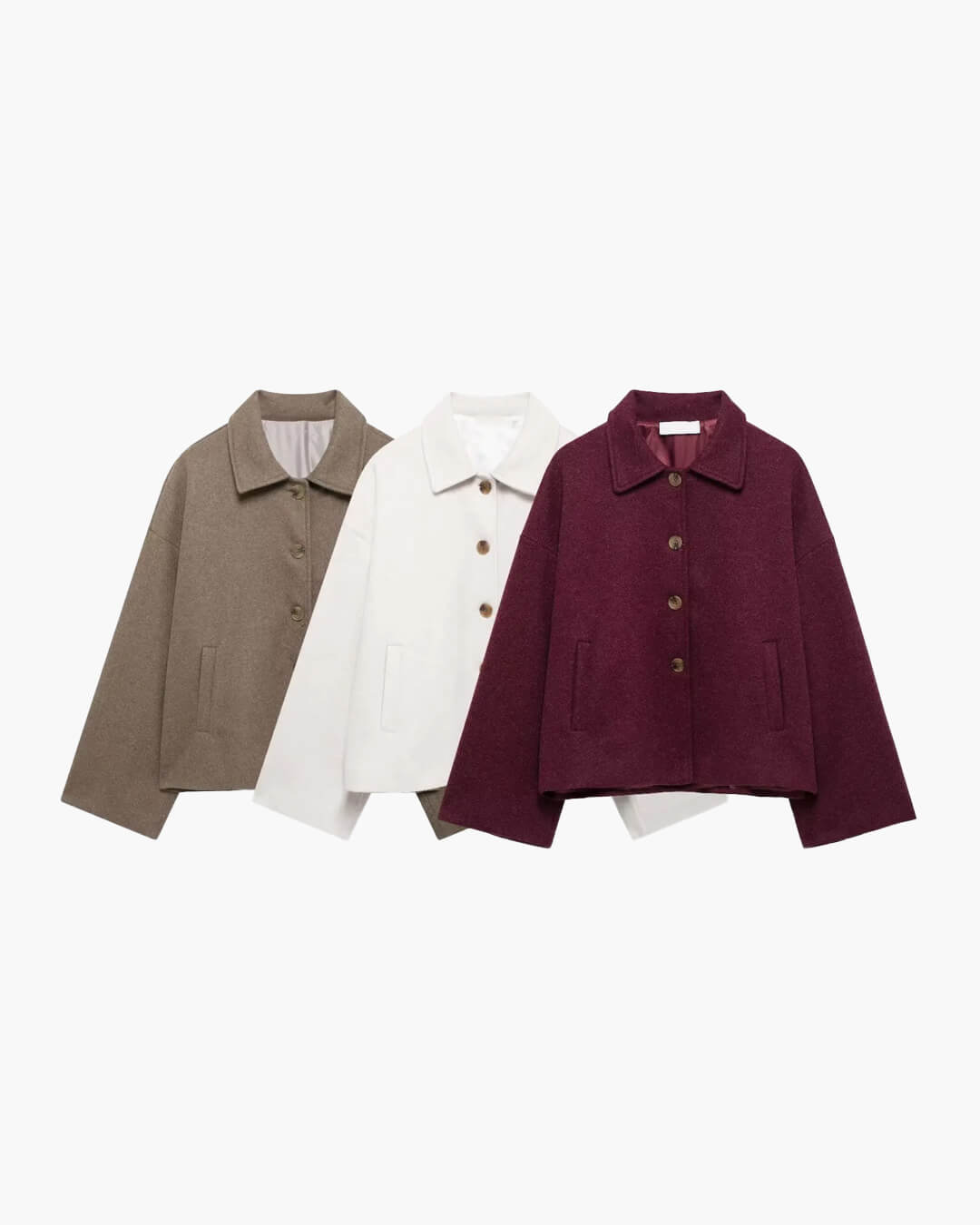 SEAME - Briana - Stylish Women's Coat with Long Sleeves for Autumn Comfort Burgundy XS
