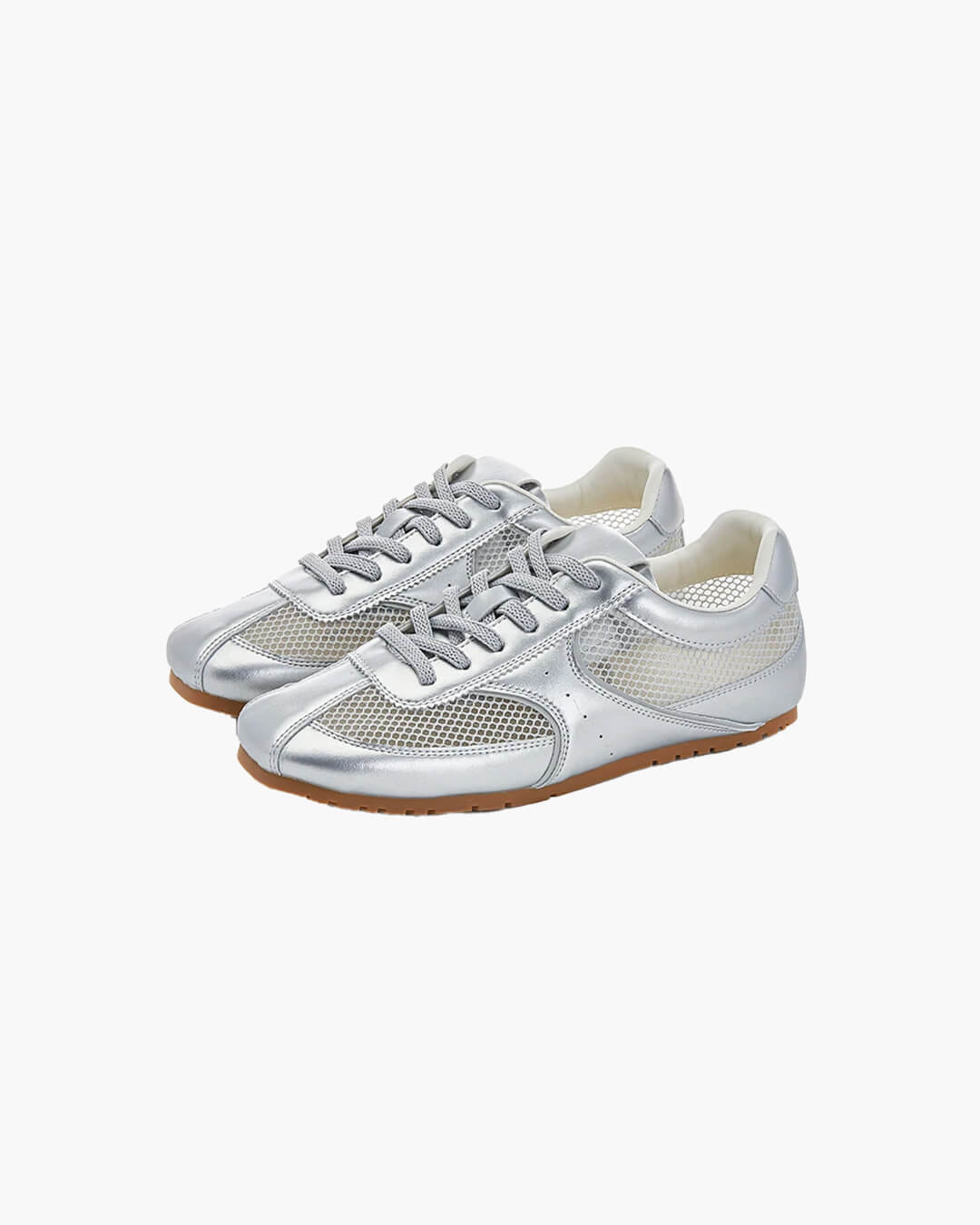 SEAME - Celina - Trendy Women's Sneakers with Breathable Mesh Upper & Durable Rubber Outsole Silver 35