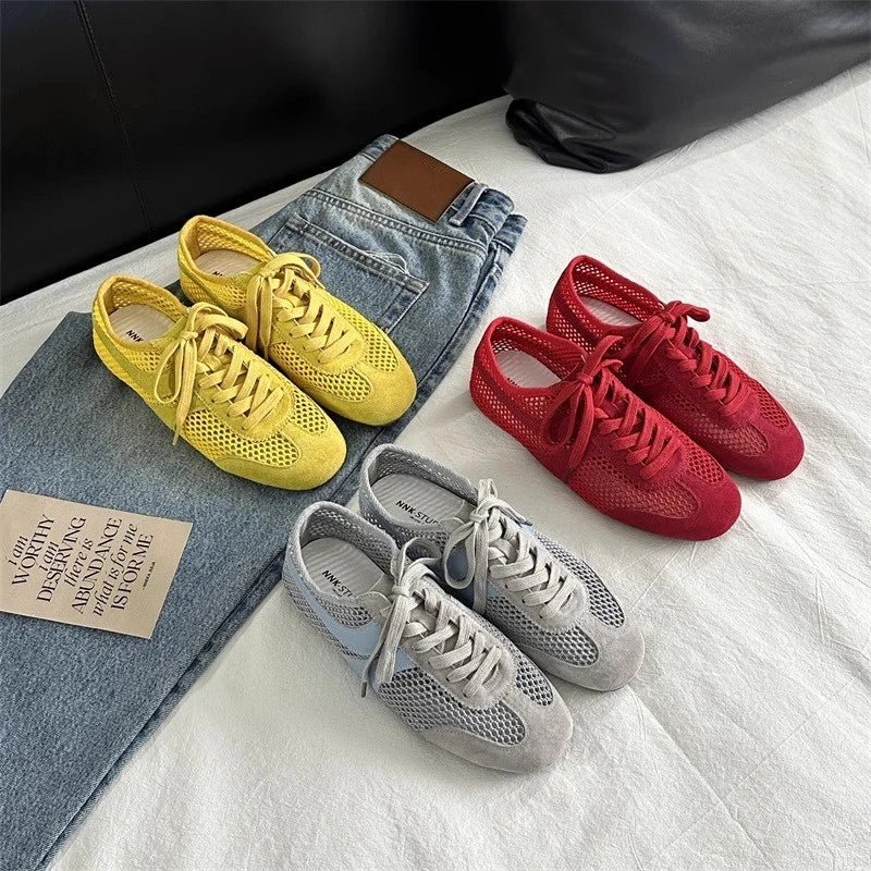 SEAME - Celina - Trendy Women's Sneakers with Breathable Mesh Upper & Durable Rubber Outsole Silver 40