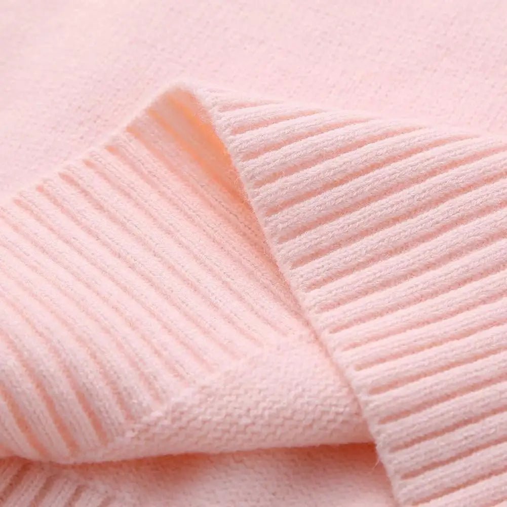 SEAME - Edlyn - Cozy Autumn Women's Sweater with Ribbed Trim & Soft Blended Material Pink XL