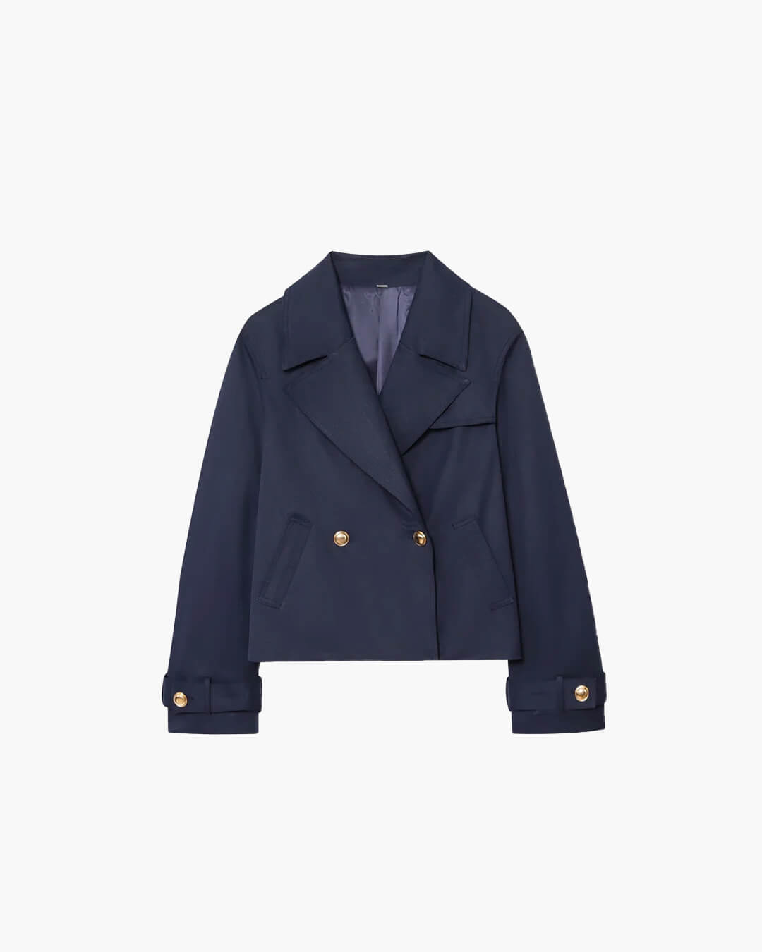SEAME - Janine - Women's Jacket - Stylish Cropped Navy Blue Design with Long Sleeves Dark Blue XS