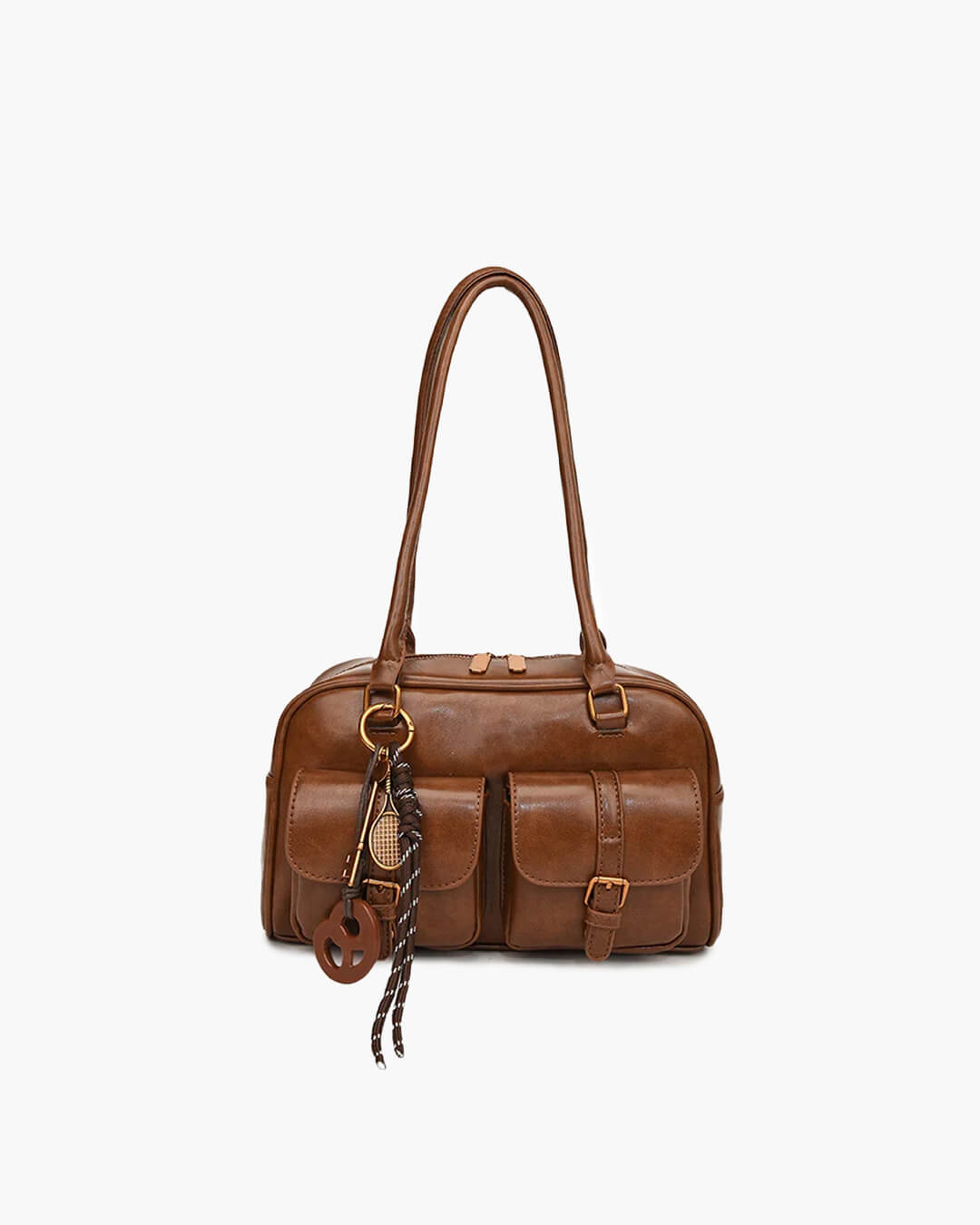 SEAME - Jessa - Stylish Multi - Pocket Handbag in Vegan Leather for Travel & Shopping Black