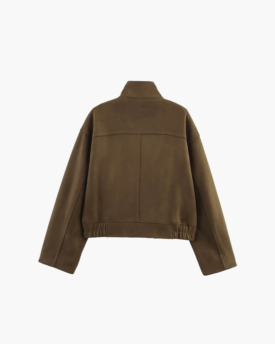 SEAME - Lana - Women's Autumn Bomber Jacket in Stylish Suede with Zip Closure & Long Sleeves Brown M
