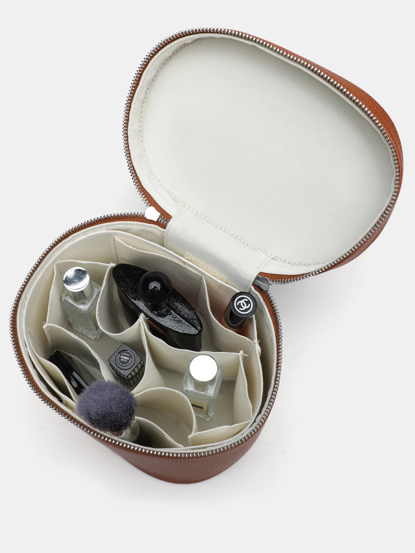 SEAME - Maricar - Travel Makeup Bag Organizer with Large Capacity & Stylish Design Brown Regular