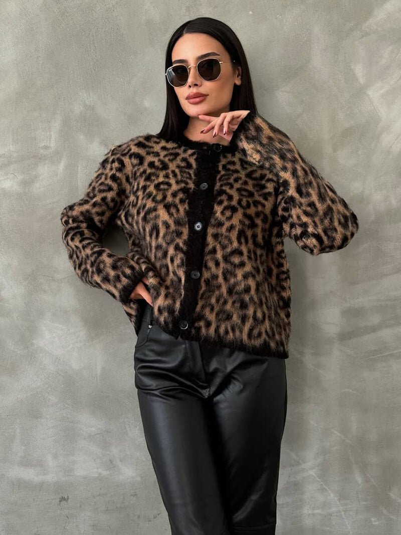 Seame - Marlowe Knitted Cardigan Leoprint S