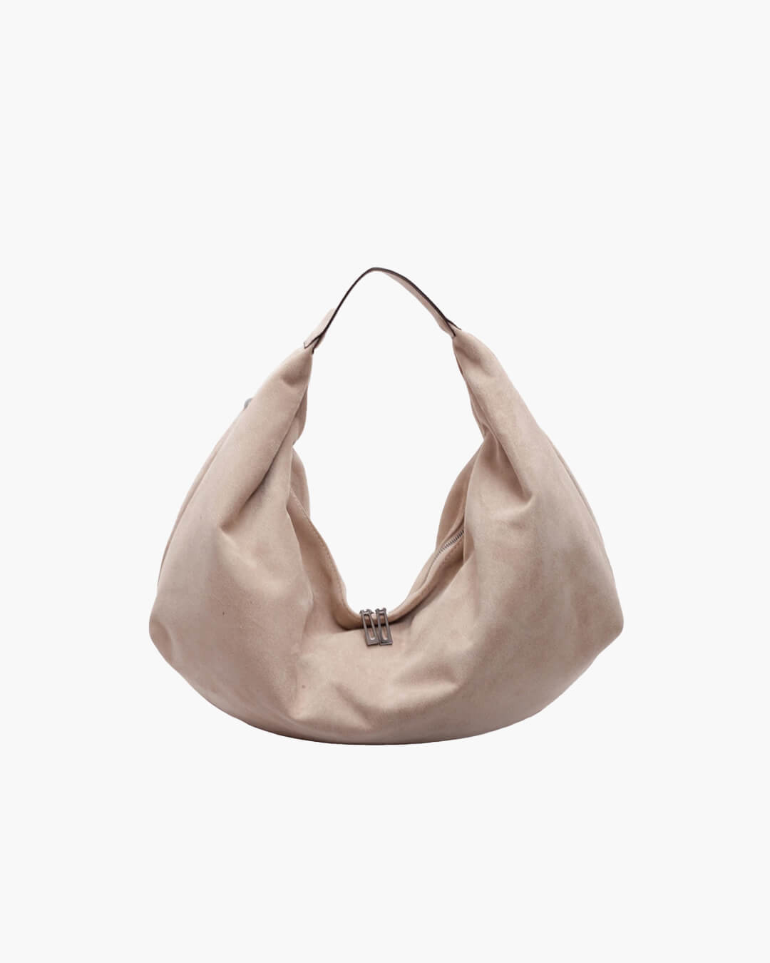 SEAME - Odette - Suede Hobo Handbag with Zipper & Large Capacity for Work and Travel Black