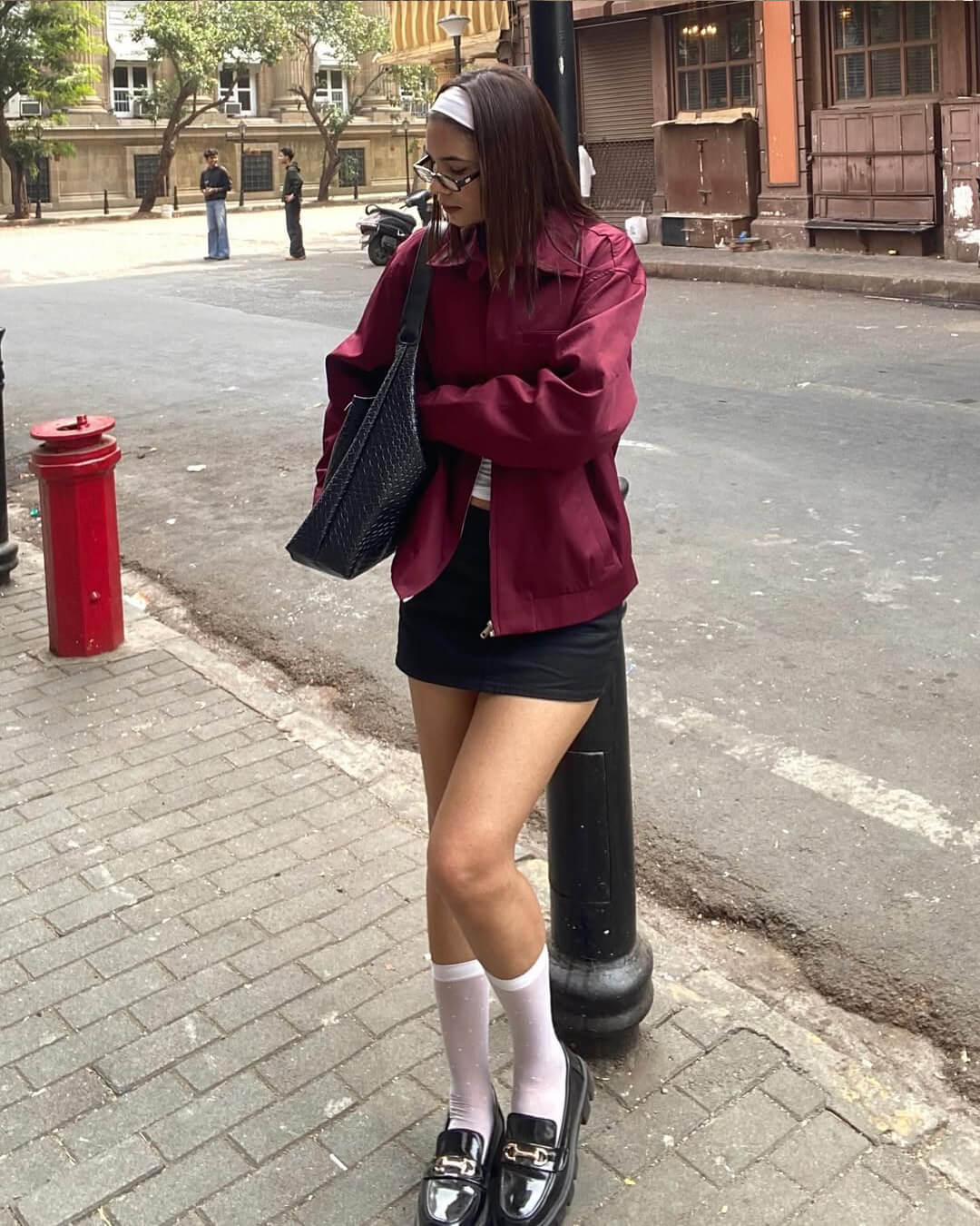 SEAME - Rhea Burgundy Bomber Jacket Burgundy Jacket M