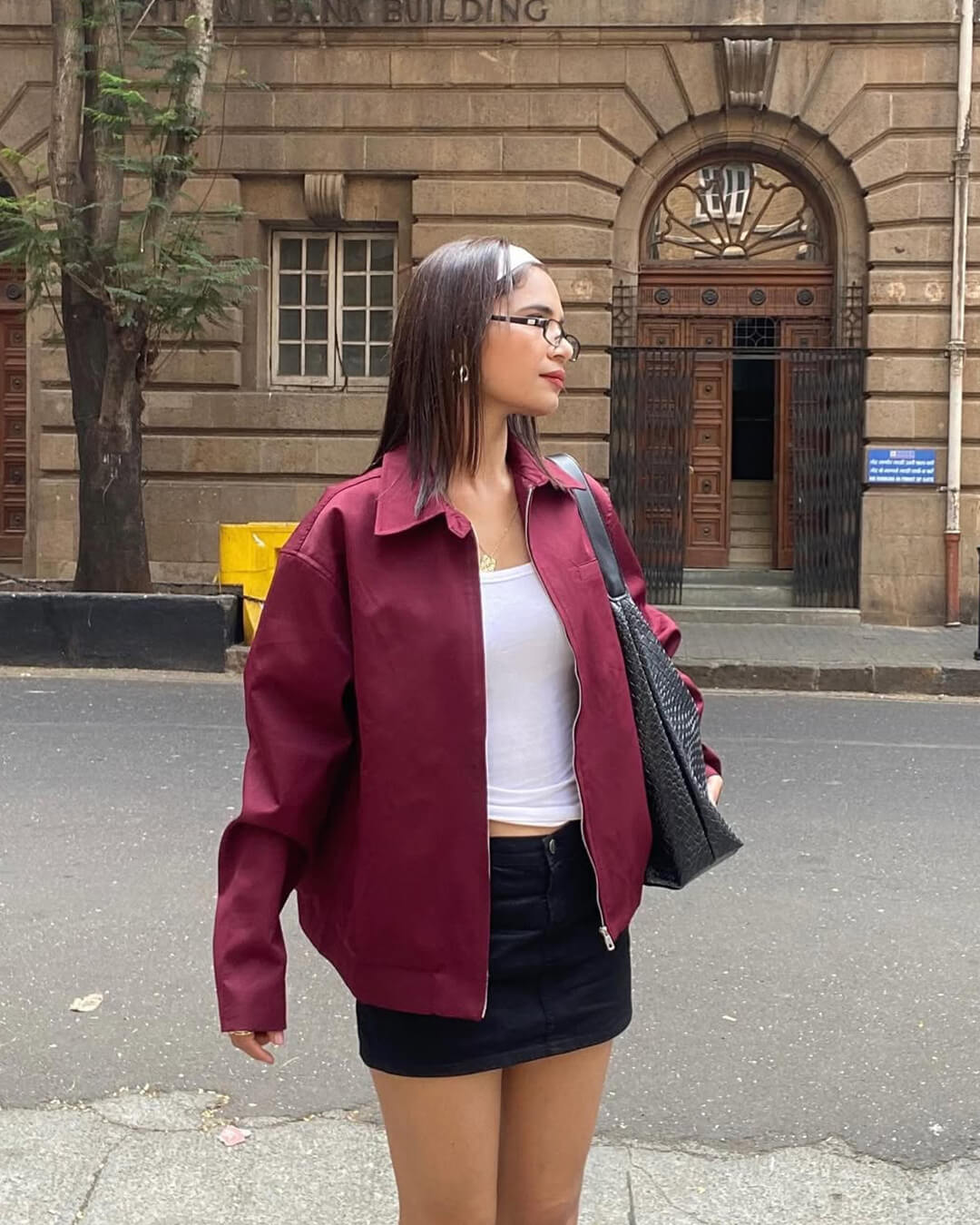 SEAME - Rhea Burgundy Bomber Jacket Burgundy Jacket M