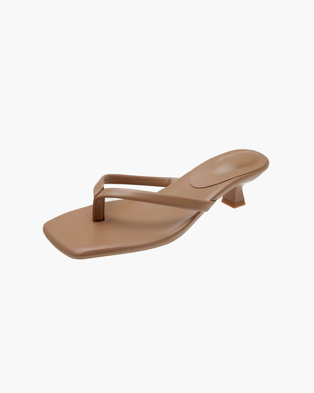 SEAME - Thalia - Women's Sandals with Stylish Clip Toe Design & Low Heel Comfort Beige 35