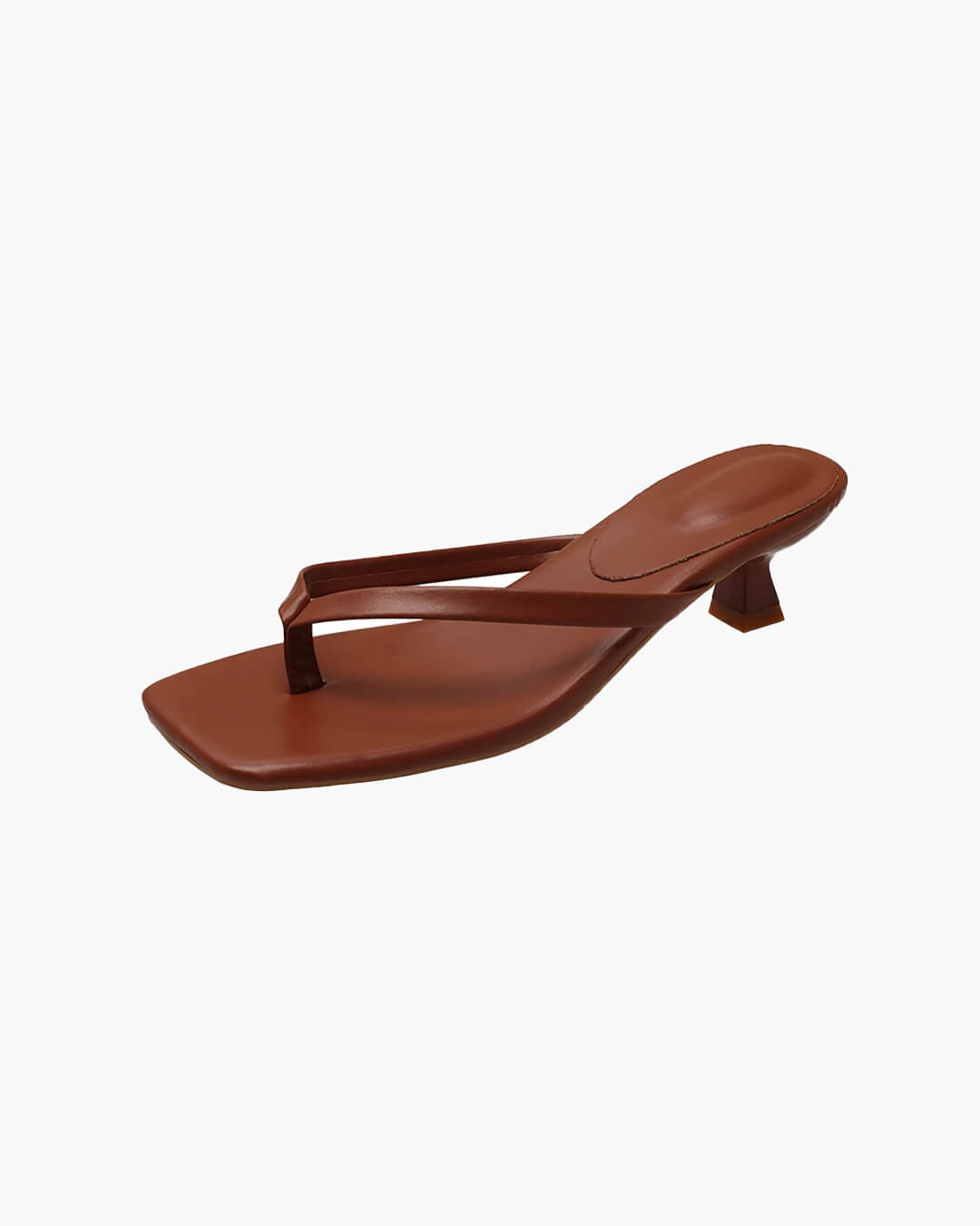 SEAME - Thalia - Women's Sandals with Stylish Clip Toe Design & Low Heel Comfort Brown 35