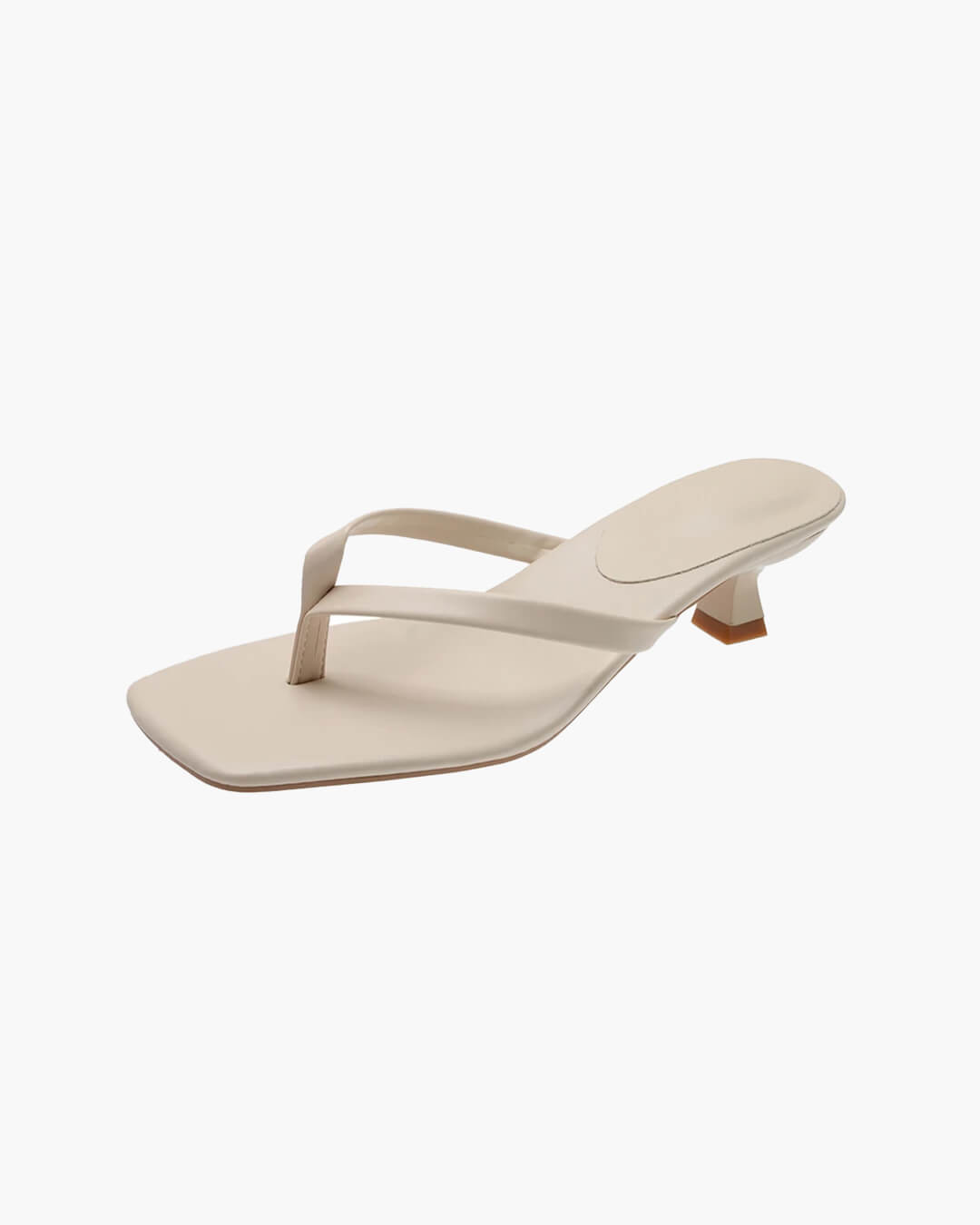 SEAME - Thalia - Women's Sandals with Stylish Clip Toe Design & Low Heel Comfort White 35