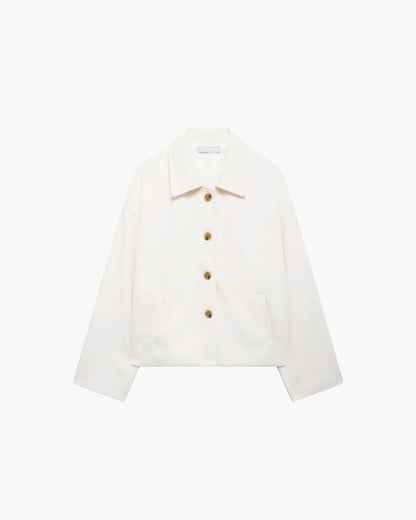 SEAME - Briana - Stylish Women's Coat with Long Sleeves for Autumn Comfort White XS