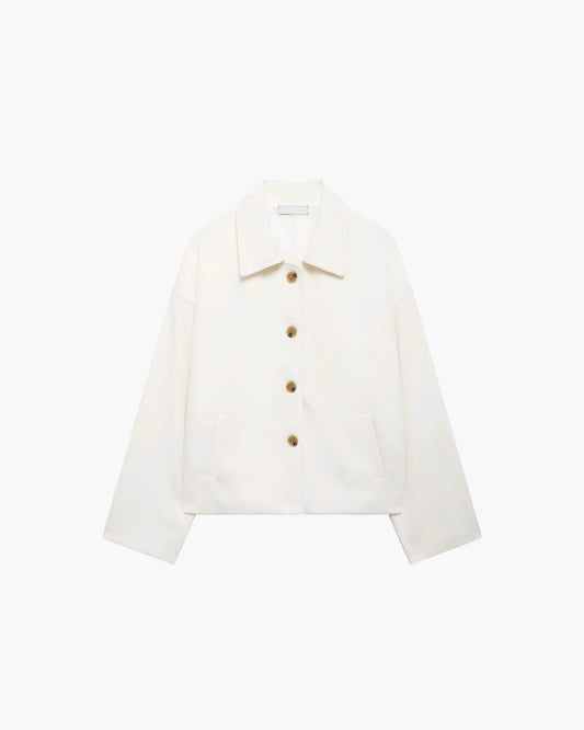 SEAME - Briana - Stylish Women's Coat with Long Sleeves for Autumn Comfort White XS