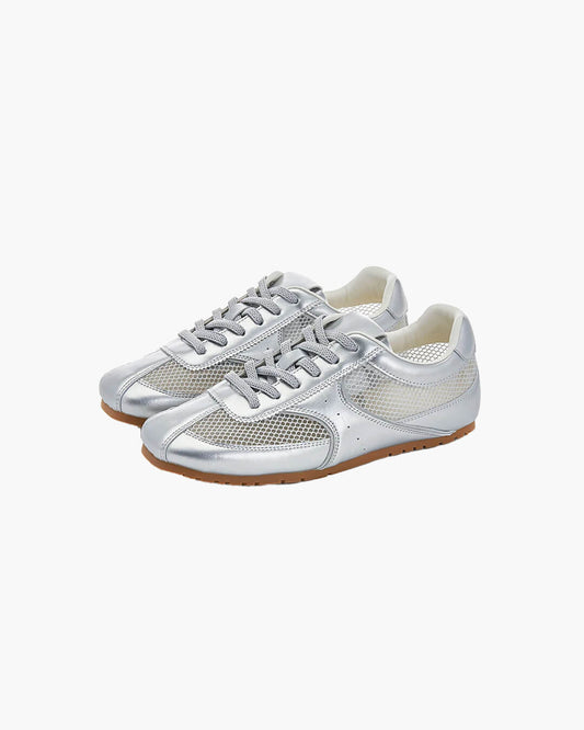 SEAME - Celina - Trendy Women's Sneakers with Breathable Mesh Upper & Durable Rubber Outsole Silver 35