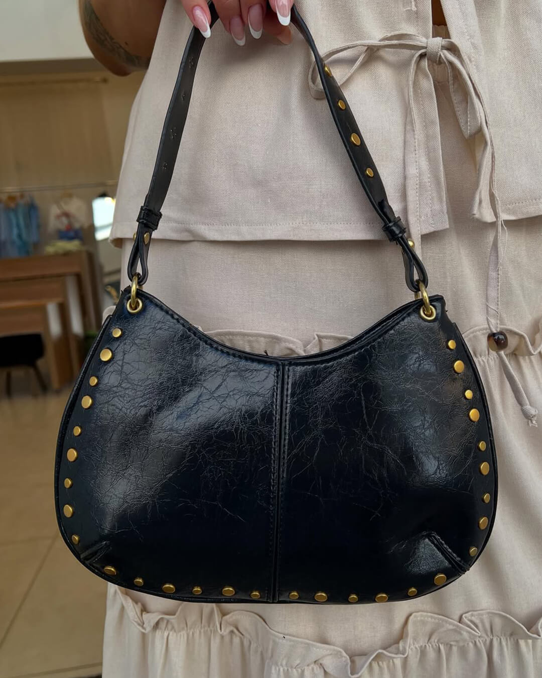 SEAME - Claudia Vegan Leather Bag Black Regular
