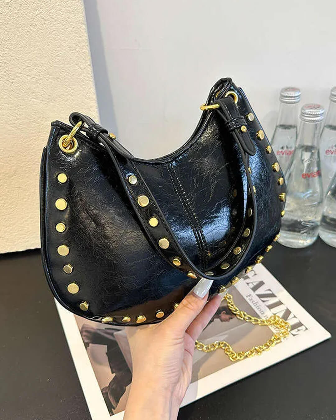 SEAME - Claudia Vegan Leather Bag Black Regular