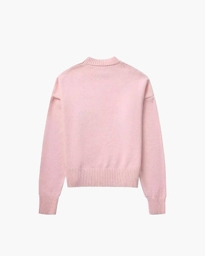 SEAME - Edlyn - Cozy Autumn Women's Sweater with Ribbed Trim & Soft Blended Material Pink S