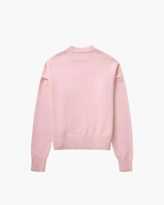 SEAME - Edlyn - Cozy Autumn Women's Sweater with Ribbed Trim & Soft Blended Material Pink S