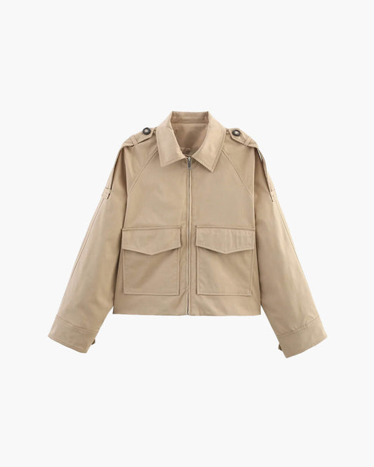 SEAME - Ella Cropped Trench Jacket beige XL