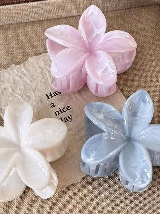 Seame - Floral Hair Claw White Regular