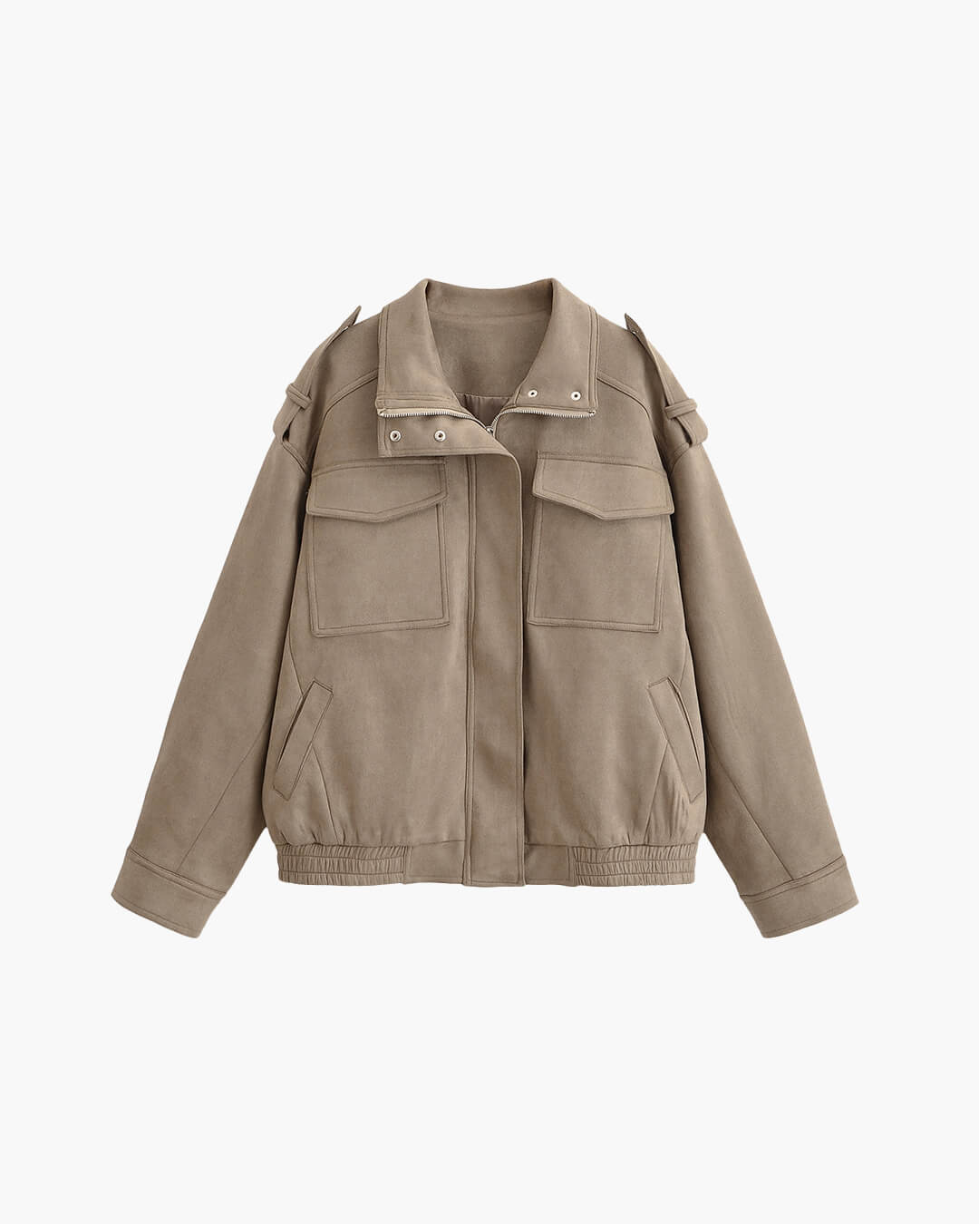 SEAME - Greta Suede Moto Jacket Beige XS