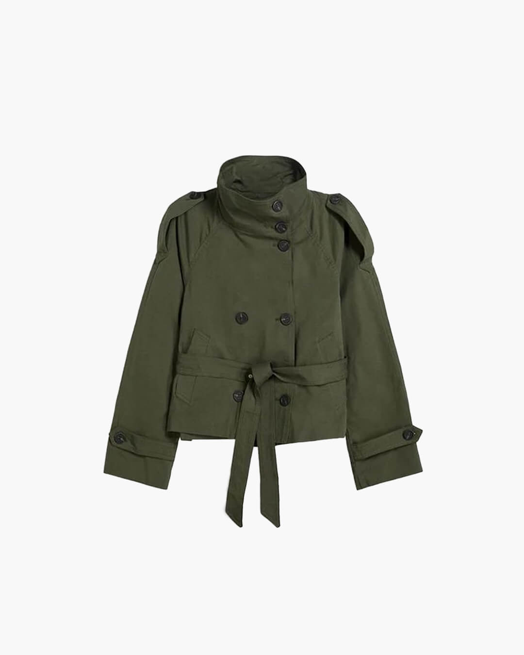 SEAME - Jam - Double Breasted Belted Waist Trench Coat for Women Khaki XS