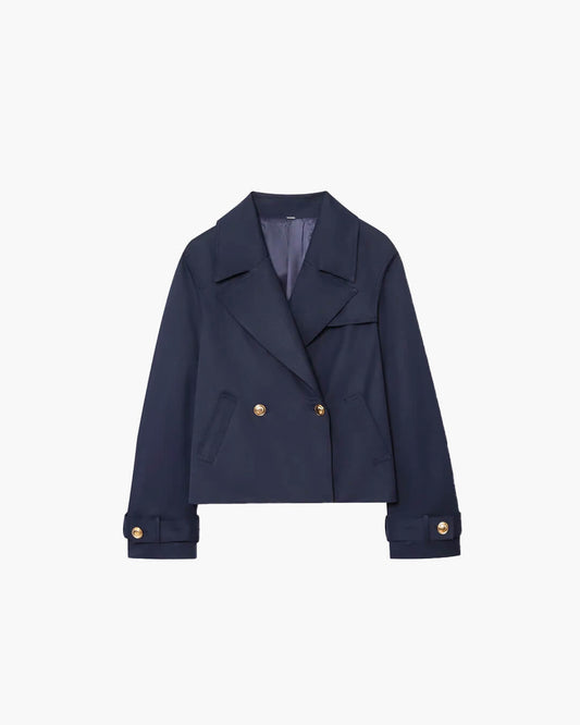 SEAME - Janine - Women's Jacket - Stylish Cropped Navy Blue Design with Long Sleeves Dark Blue XS