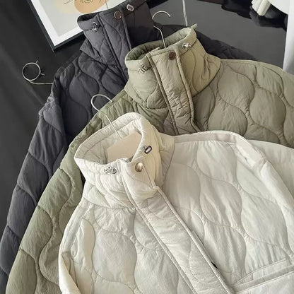 SEAME - Jessica - Women's Winter Coat with High Collar, Pockets & Loose Fit Black XS