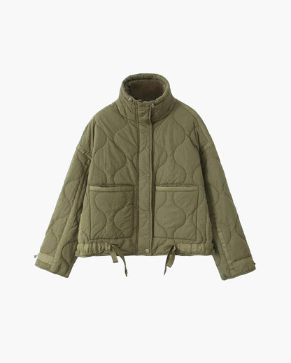 SEAME - Jessica - Women's Winter Coat with High Collar, Pockets & Loose Fit Green XS