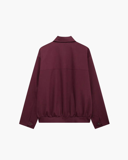 SEAME - Rhea - Burgundy Womens Bomber Jacket with Zipper Closure | Retro Fall Outerwear Burgundy Jacket M