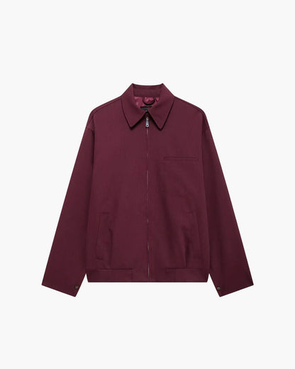 SEAME - Rhea - Burgundy Womens Bomber Jacket with Zipper Closure | Retro Fall Outerwear Burgundy Jacket M