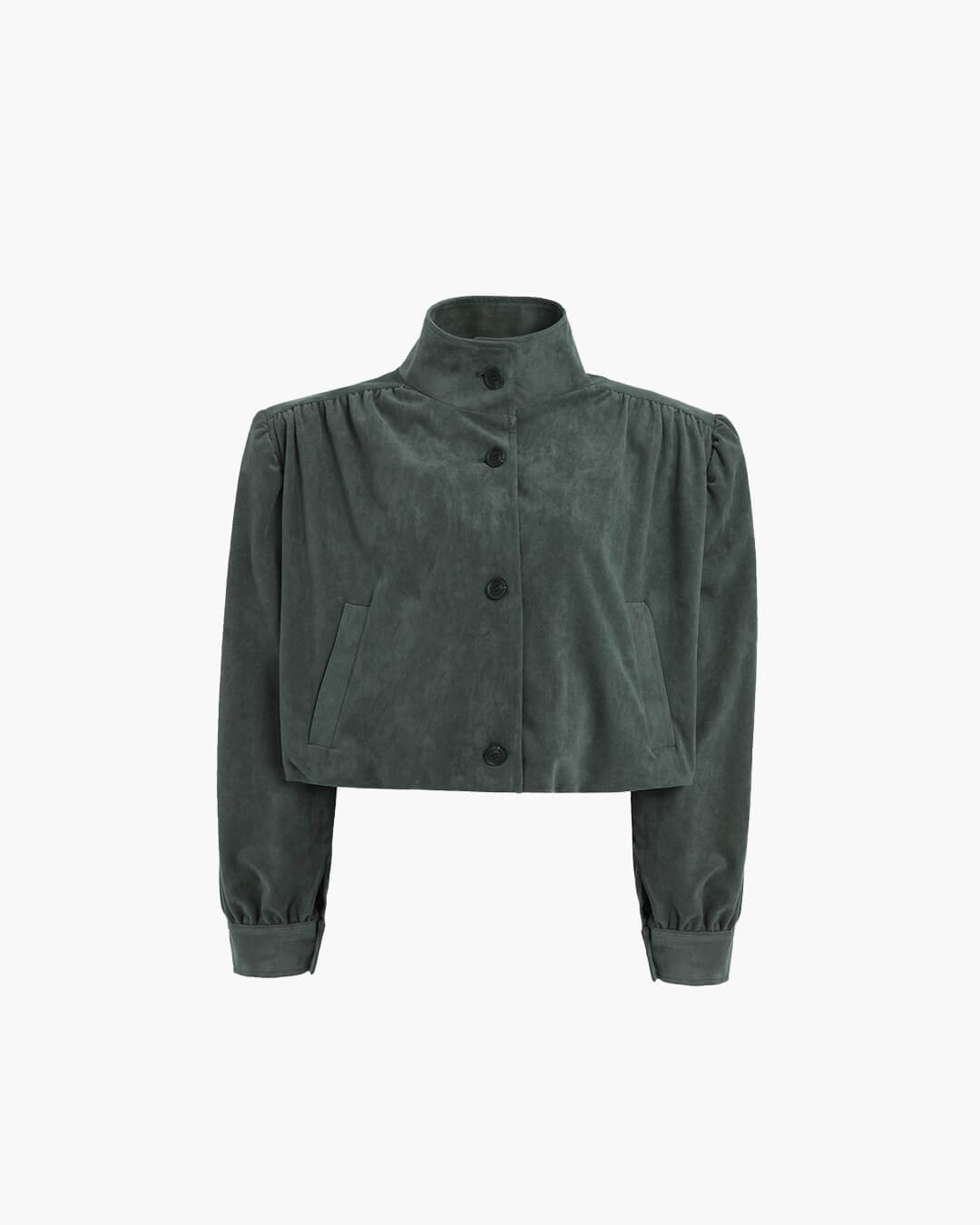 SEAME - Rita - Women's Jacket - Vintage Suede Leather with Padded Shoulders Dark Brown S