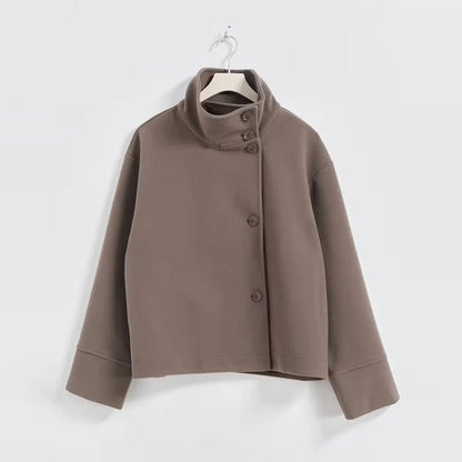 SEAME - Rosalia Elegant Jacket with Stand Collar Autumn Style Taupe S