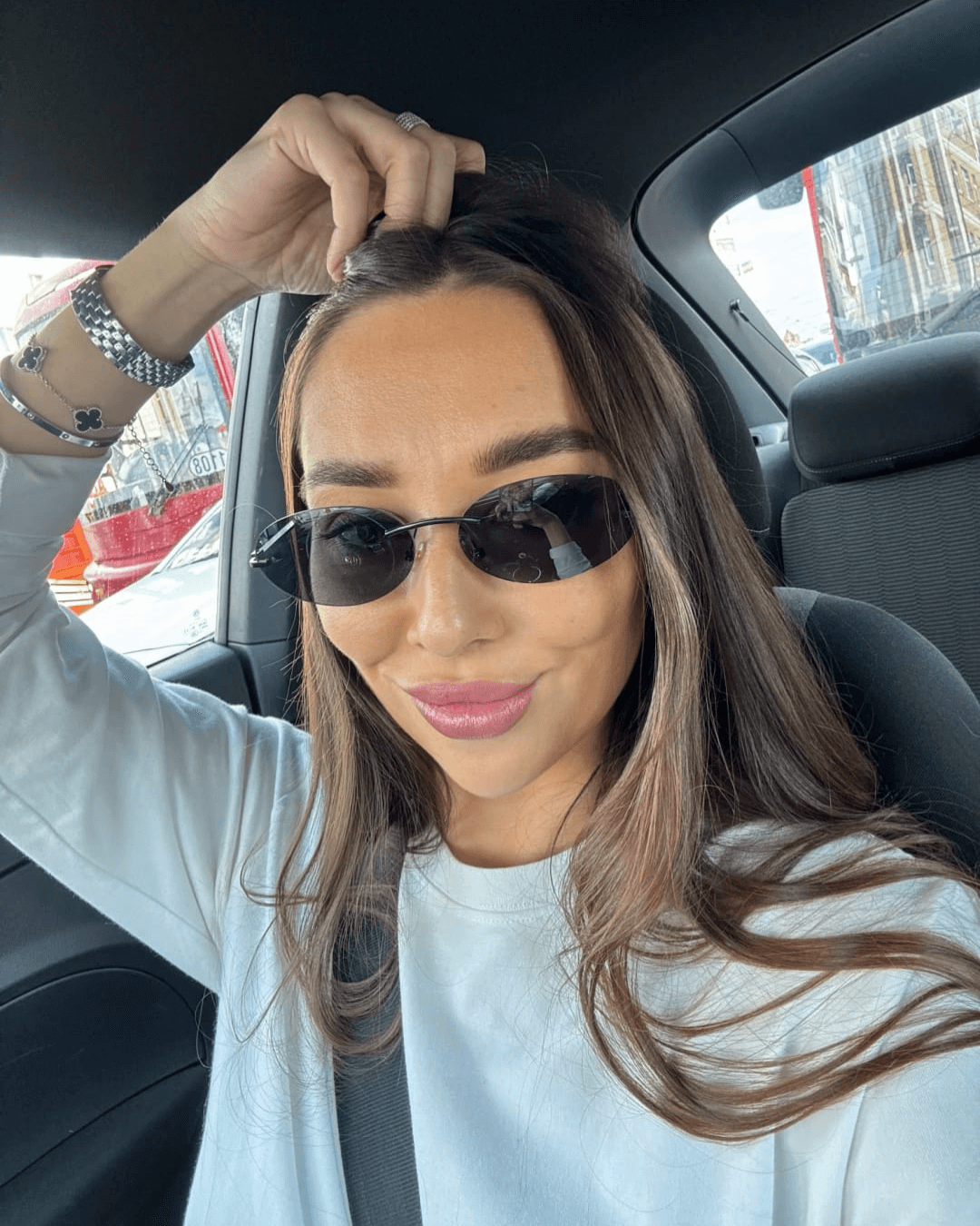 SEAME - Scarlett Oval Retro Sunglasses Black