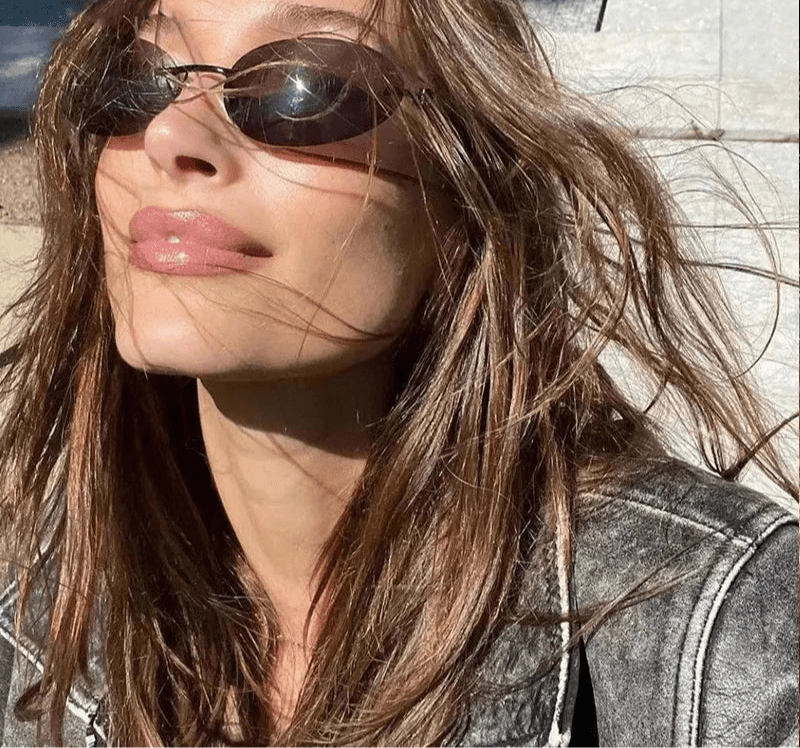 SEAME - Scarlett Oval Retro Sunglasses Black