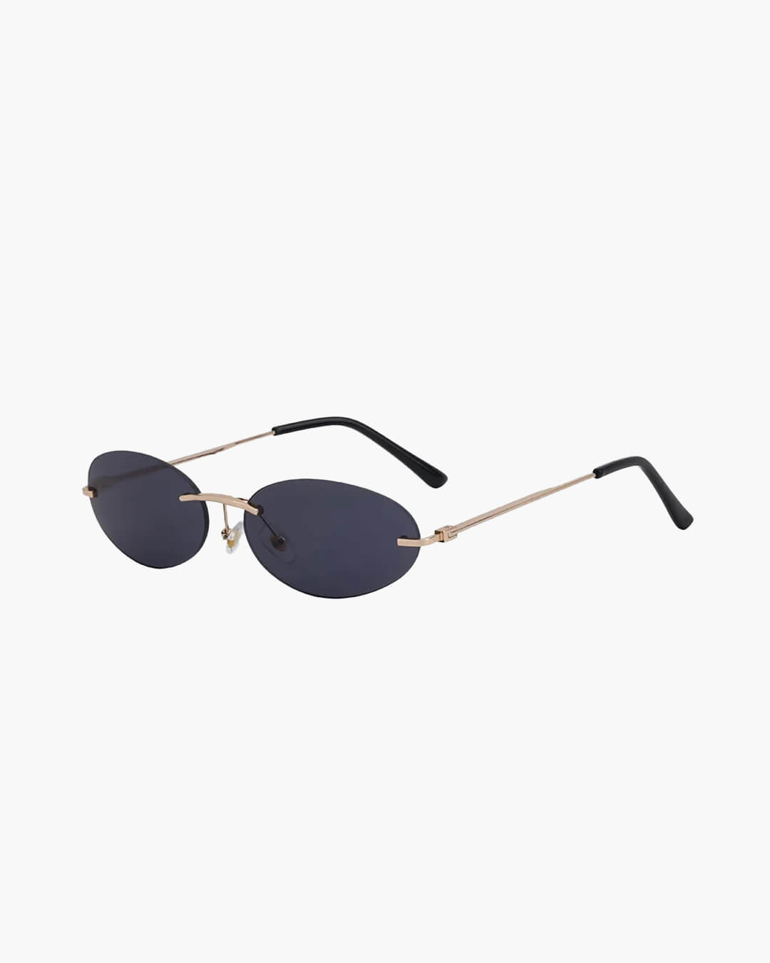SEAME - Scarlett Oval Retro Sunglasses Black Gold
